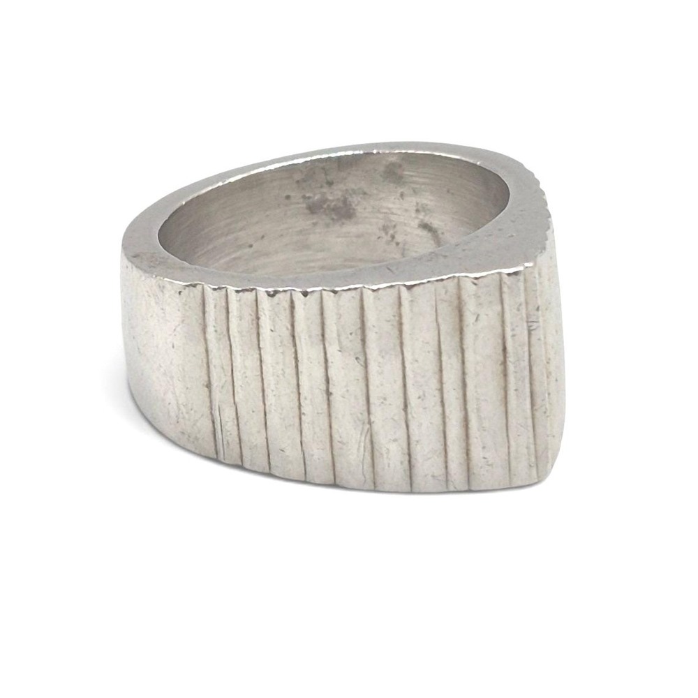 Taxco Sterling Silverβ Brutalist Ring 6.5 Silver Ribbed Textured